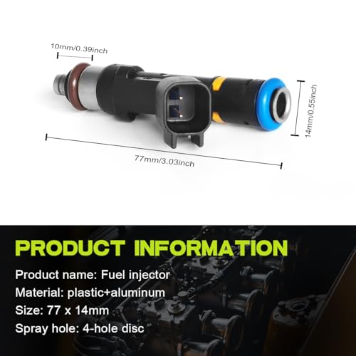 Fuel Injector For Mazda 3 2004 2005 2006 2007 2008 2009 2010 2011 2012 2013 - size: For Mazda 3/5/6/MX-5 Miata 2.0L/2.3L (2004-2015)