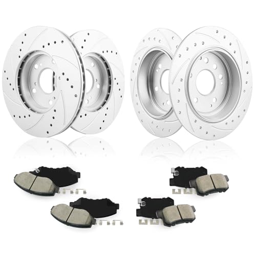 Betthand Brakes and Rotors fit for 2003-2011 Honda Element 2.4L L4 - size: 96711*2+980151*2+D914-7795+D536-7418