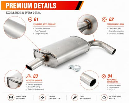 53944 Left Rear Exhaust Muffler for 2011-2018 Ford Explorer 3.5L E37H - size: Left Ford Explorer 3.5L 2011-2018