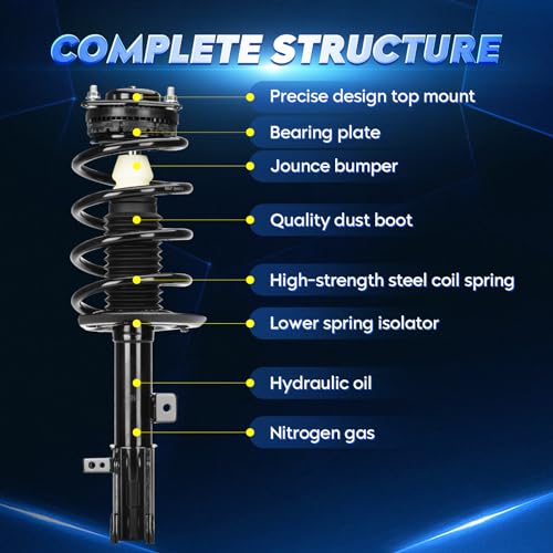 Front Strut Assembly & Sway Bar Links for Chrysler 200 2011-2014, for 2008-2014 Dodge Avenger, 07-10 Sebring (Sedan), Shock Absorber Replace 271131 271130 4PCS