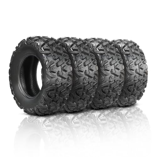 TUFFIOM Set of 4 ATV/UTV All-terrain Tires 25x8-12 Front 25x10-12 Rear, 6 PR, Tubeless - size: 25x8-12 & 25x10-12