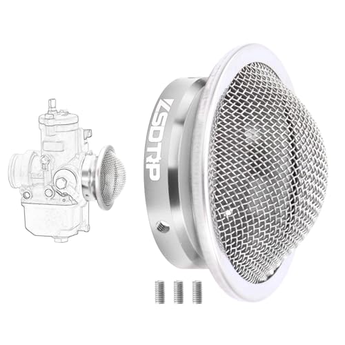 Carburetor 38mm Air Filter Clean Velocity Stack Short Fast Intake for GY6 VM22 PZ22 PZ26 PZ27 PD18J NC50 (Silver,38mm-H20) - color: Silver, size: 38mm
