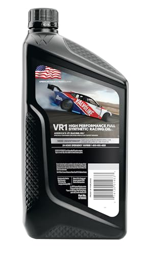 Valvoline VR1 Racing Synthetic SAE 10W-30 Motor Oil 1 QT - size: 1 QT, style: Full Synthetic VR1