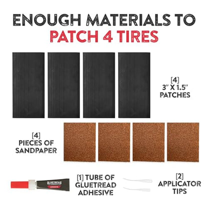 GlueTread Sidewall Tire Repair Kit, External Emergency Tubeless ATV Patch