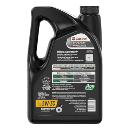 Castrol EDGE High Mileage 5W-30 Advanced Full Syn Motor Oil, 5 Qt, 3 Pack - size: 5 Quarts (Pack of 3)