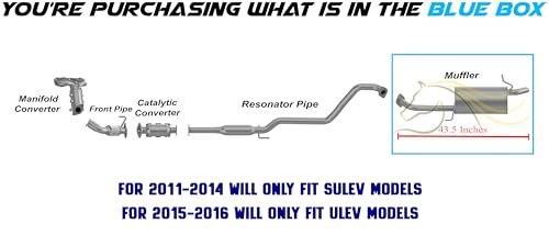 Exhaust Muffler Compatible for 2011-2016 Hyundai Elantra 1.8L | Stainless Steel | Northeastern Exhaust | Free Gaskets Included | Automotive Replacement Part | Direct-Fit - color: Rear Muffler