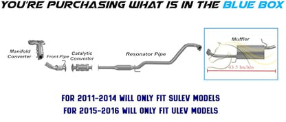 Exhaust Muffler Compatible for 2011-2016 Hyundai Elantra 1.8L | Stainless Steel | Northeastern Exhaust | Free Gaskets Included | Automotive Replacement Part | Direct-Fit - color: Rear Muffler