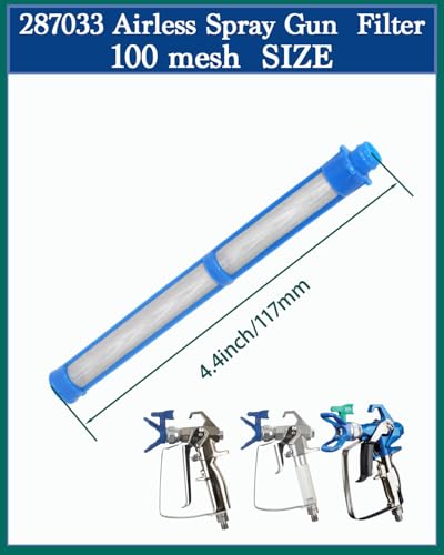287033 Airless Spray Gun Filter 100 Mesh Blue (11-Pack), Compatible with Graco Contractor PC, II, FTx, Silver Plus & More – Durable Black High-Pressure Paint Sprayer Filters 100Mesh