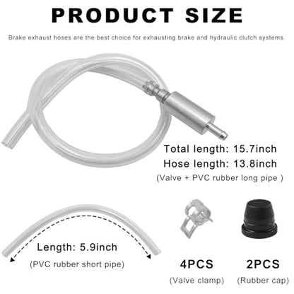 Brake Bleeder Hose, One Way Check Valve Clutch Bleeding Tool for Car, with Caps - color: With Caps