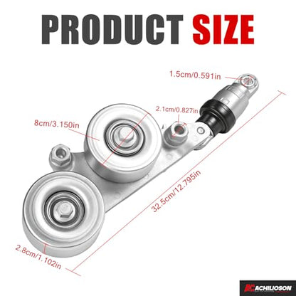 39092 Dual Pulley Serpentine Belt Tensioner, Compatible with Honda 3.5L V6 Accord/Odyssey/Pilot/Accord Crosstour 2005-2011, Replaces 31170-R70-A01 31170-RKB-005 19253072 - size: 31170-R70-A01