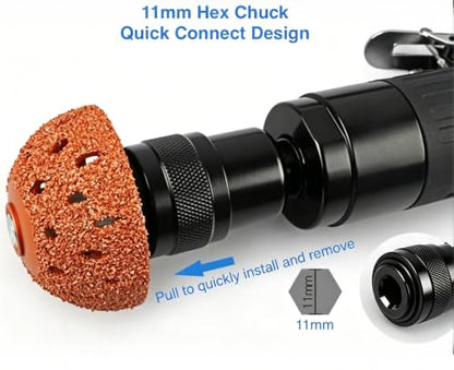 Low Speed Tire Repair Kit, 2500RPM Air Tire Buffer Tire Patch Kit, Pneumatic Tire Buffing Wheel, Grinding Cutting Deburring Polishing Machine, Cleaning Tool, Rear Exhaust, Tungsten Steel Head