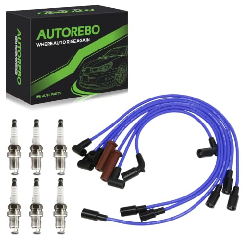 Set of 7 PCS Ignition Spark Plug Wires 671-6068 51003 RC-GMX093 & 6 Iridium Spark Plugs Compatible with Chevrolet Astro Blazer Express 1500 2500 K1500 P30 S10 GMC Jimmy Safari Savana 3500 Sonoma 4.3L - size: 6068