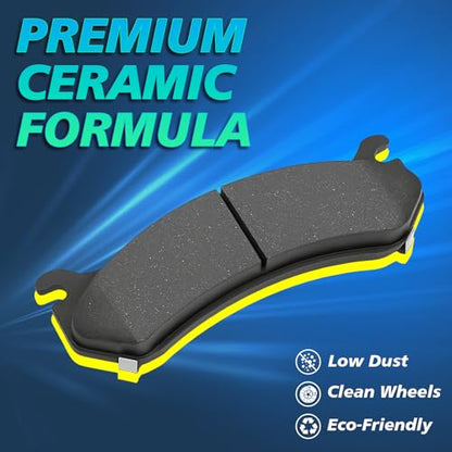 HARUMA D785 Rear Ceramic Brake Pads Compatible Select Chevy Models - size: HBKP8005