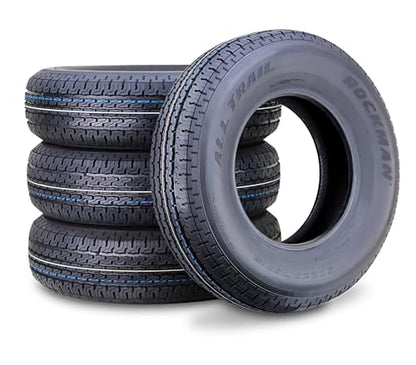 ROCKMAN Trailer Tire ST225/75R15 10-Ply Load Range E 117M Radial 11168 Set4 - size: ST225/75R15