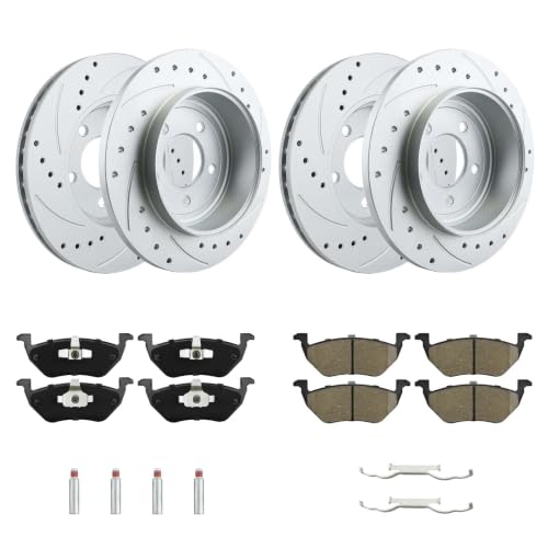 BETTHAND Front And Rear Brake Pads And Rotors Compatible With Ford, Mazda - size: 680272*2+680271*2+D1047-7950+D1055-7961