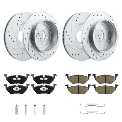 BETTHAND Front And Rear Brake Pads And Rotors Compatible With Ford, Mazda - size: 680272*2+680271*2+D1047-7950+D1055-7961