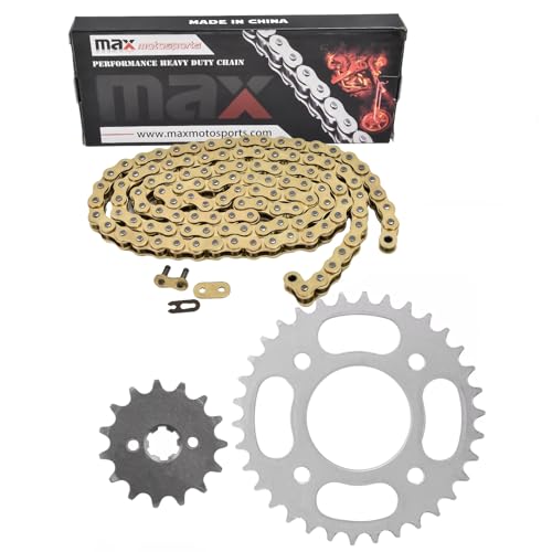 Max Motosports Gold Chain Sprocket Kit Fits Honda Grom 125 MSX125 - color: Gold