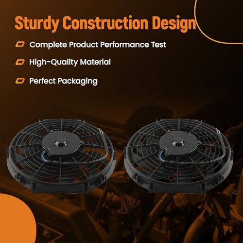 maXpeedingrods 2X 12 inch Universal Slim Fan Push Pull Electric Radiator Cooling 12V Mount Kit - size: 12 inch