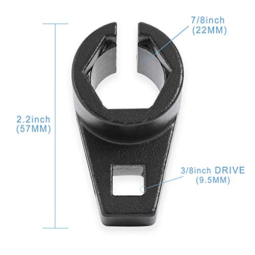 Premium Offset Oxygen Sensor Socket, 3/8 Inch Drive, 7/8 Inch (22mm)