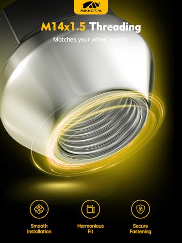 MIKKUPPA M14x1.5 Open End Lug Nuts, Chrome 20PCS Tire Nut - color: Chrome, size: 14x1.5 - 20 PCS