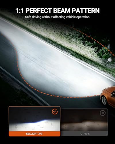 SEALIGHT H11B LED Bulbs, 60000LM H11B LED Fog Light Bulbs,1000% Ultra-Bright H8B H9B LED Fog Light Replacement, 80,000H Lifespan, 1:1 Mini Design Non-Polarized, Pack of 2 - color: White, size: H11B
