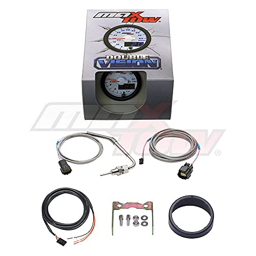 MaxTow White & Blue 2200F Exhaust Temp EGT Gauge Kit, 2-1/16" 52mm