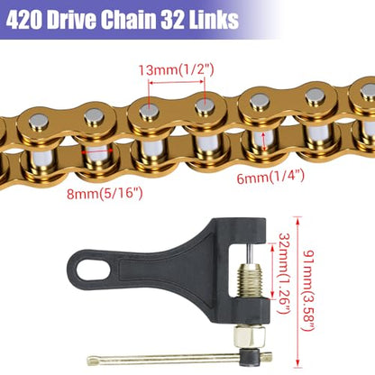 High Torque 60 Tooth Rear Sprocket with 420 Chain for CT200U CT100U - color: Gold