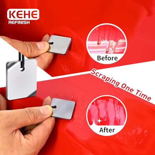 Automobile Spray Paint Point Repair Scraper,Carbide Tungsten Repair Scraper Tool Paint File for Edge Banding, Denibbing, and Spot Repair - color: Single-hole + 2 Boxes+rope