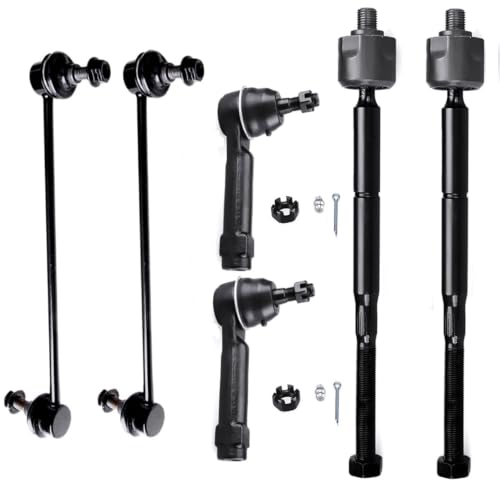 6PC Front Tie Rods & Sway Bar for Dodge Caliber, for Jeep Compass Patriot - size: K80258 EV80645 ES800408