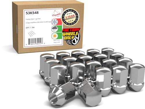 Wheel Accessories Parts 20 Pcs M14x1.5 14x1.5 Thread OEM Factory Style Lug Nuts 1.65" Long Chrome 7/8" 22mm Hex Fits Jeep Wrangler Gladiator ｜ RAM 1500 1500 Classic ｜ 6509422AA ｜ 611-330 - color: Chrome, style: Jeep Wrangler 2018+