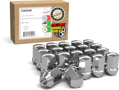 Wheel Accessories Parts 20 Pcs M14x1.5 14x1.5 Thread OEM Factory Style Lug Nuts 1.65" Long Chrome 7/8" 22mm Hex Fits Jeep Wrangler Gladiator ｜ RAM 1500 1500 Classic ｜ 6509422AA ｜ 611-330 - color: Chrome, style: Jeep Wrangler 2018+