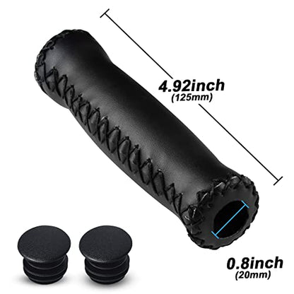 SOLODRIVE Bike Handlebar Grips, Vinyl Leather Grips for Beach Cruiser Bike - color: Black