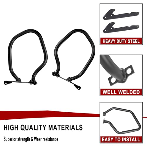 Worldmotop Engine Guard Crash Bar Protector Replacement for BMW R1200RT R1200 RT 2014 2015 2016 2017 2018 Saddlebags Guard(Black, Rear) - size: Rear
