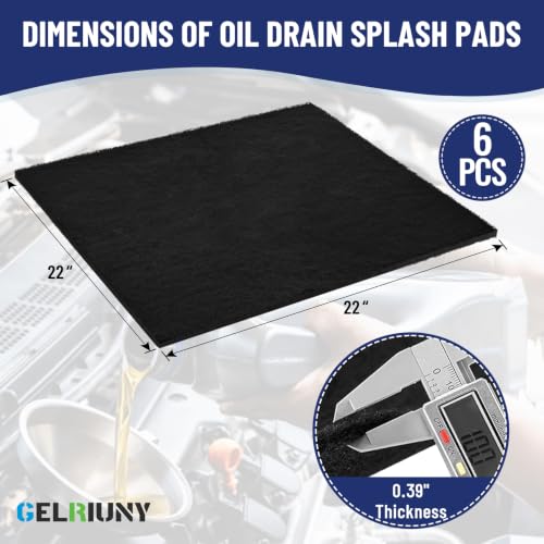 6 Pack 22" Oil Drain Splash Pad, Square Oil Change Mat, Oil Splash Pad - size: 6Pcs