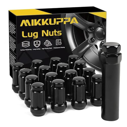 MIKKUPPA M12x1.5 Lug Nuts, Black 16PCS Spline Drive 17mm Hex ATV Tire Nuts - color: Black, size: M12x1.5, style: 23 PCS