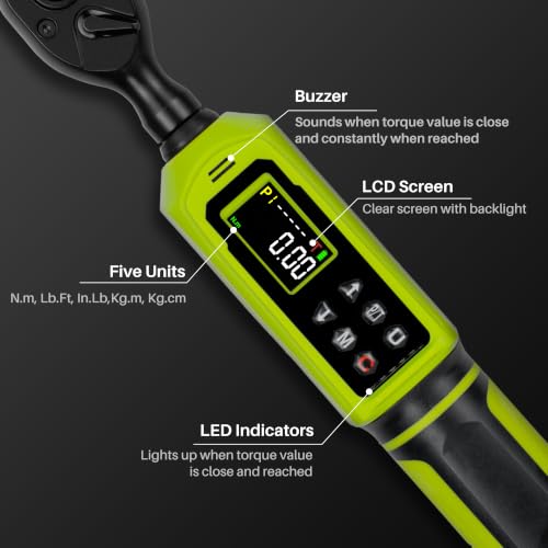 3/8" 1/2" Digital Torque Wrench Set,0.66-44.25Ft.Lb&3.8-250.8Ft.Lb - size: Set 44.25 Ft-Lb,250.8Ft.Lb