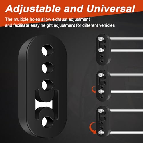 Rubber Exhaust Hanger 4 Pack, 4 Holes Adjustable Muffler Hanger, Universal Muffler Exhaust System, Insulator Bushing Mount, Weather-Proof High Density Tail Pipe Hanger