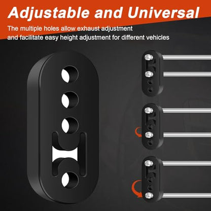 Rubber Exhaust Hanger 4 Pack, 4 Holes Adjustable Muffler Hanger, Universal Muffler Exhaust System, Insulator Bushing Mount, Weather-Proof High Density Tail Pipe Hanger