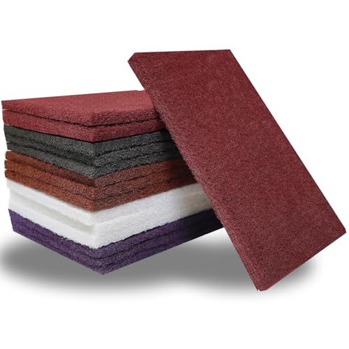 15 Pack 6" x 9" Hand Scuff Pads Set- (150-2000 Grit) Coarse Medium Fine Superfine General Purpose Scouring Pad Ideal for Cleaning, Blending, Paint Surface Prep Adhesion - Automotive Auto Body