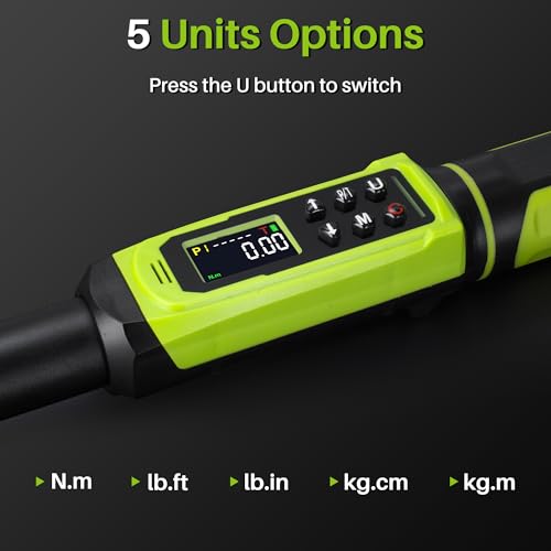 Digital Torque Wrench 1/2" Drive-2.2-147.5Ft.Lb for Car Motorcycle - size: 1/2" 2.2-147.5Ft.Lb