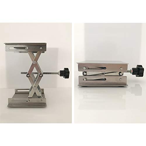 LabZhang 4" x4" Stainless Steel Lab Jack Scissor Stand Platform Lab Lift - size: 4X4