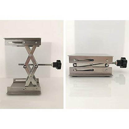 LabZhang 4" x4" Stainless Steel Lab Jack Scissor Stand Platform Lab Lift - size: 4X4