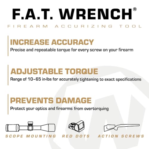 Wheeler Manual Firearms Accurizing Torque Wrench with Inch/Pounds Measurement, Bits and Storage Case for Scope Mounting, Gunsmithing and Maintenance
