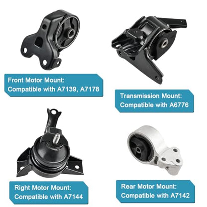 Engine Motor & Transmission Mount Kit Replacement for Kia Spectra L4 2.0L - size: 4PCS-Compatible with 2004-2006 Spectra 2.0L