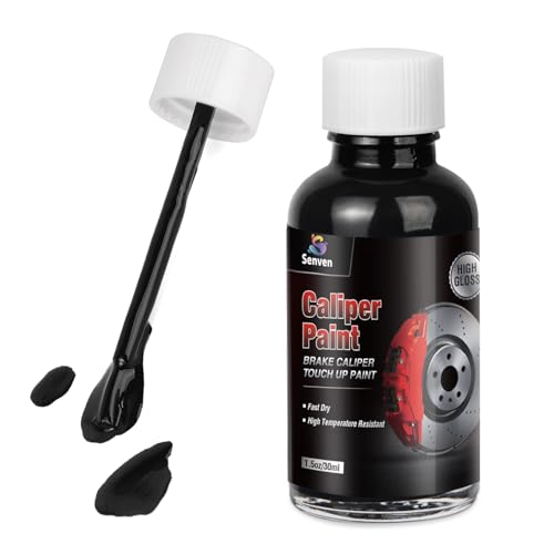 Black Caliper Paint Brake Caliper Touch Up Paint Black Gloss High Temperature Heat Resistant 1.5oz - color: Black