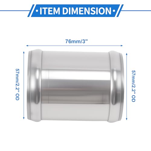 2.25" OD 0° 6063 Aluminum Alloy Tube Intercooler Pipe 3" Length - size: 2.25"OD 3"Length