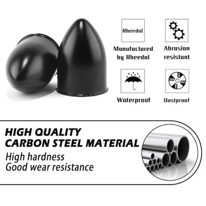 2Pcs 3.15" OD 4.5" H Pointed Top Trailer Wheel Center Caps for Rim - color: Matt Black, size: 3.15" OD 4.5" H