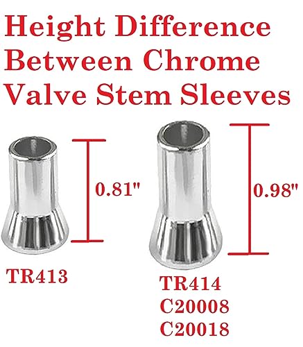 Muzzys C20018 TR414 - Universal TPMS Chrome Valve Stem Sleeve Covers and Cap Dress Up Kit- Set of 4 - FITS All TPMS Rubber Valve Stems for All Make and Model Cars and Trucks with TPMS Sensors