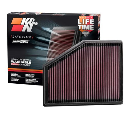 K&N High-Flow Original Lifetime Engine Air Filter: Washable, 33-3079