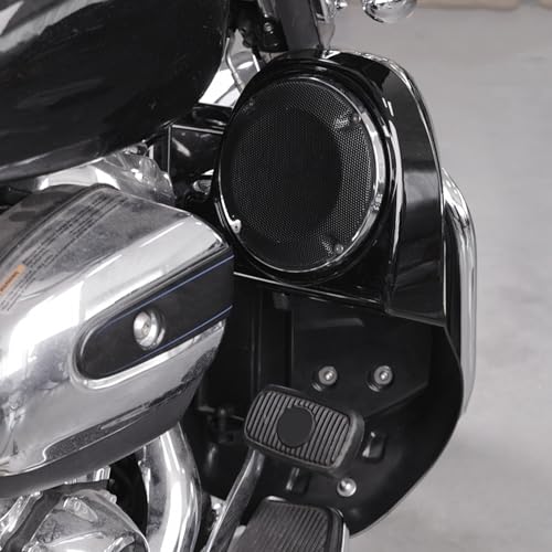Green-L Lower Vented Leg Fairings with 6.5" Speakers and LED Turn Signals Light Kit Fit for Harley Touring Road King Street Glide Electra Glide Ultra 2014-2024 - color: Gloss Black w/ Speakers